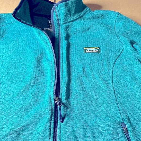 vintage LL. Bean Turquoise Full-Zip Women's Sweater pocket outdoors size 1XPLUS - Picture 4 of 6
